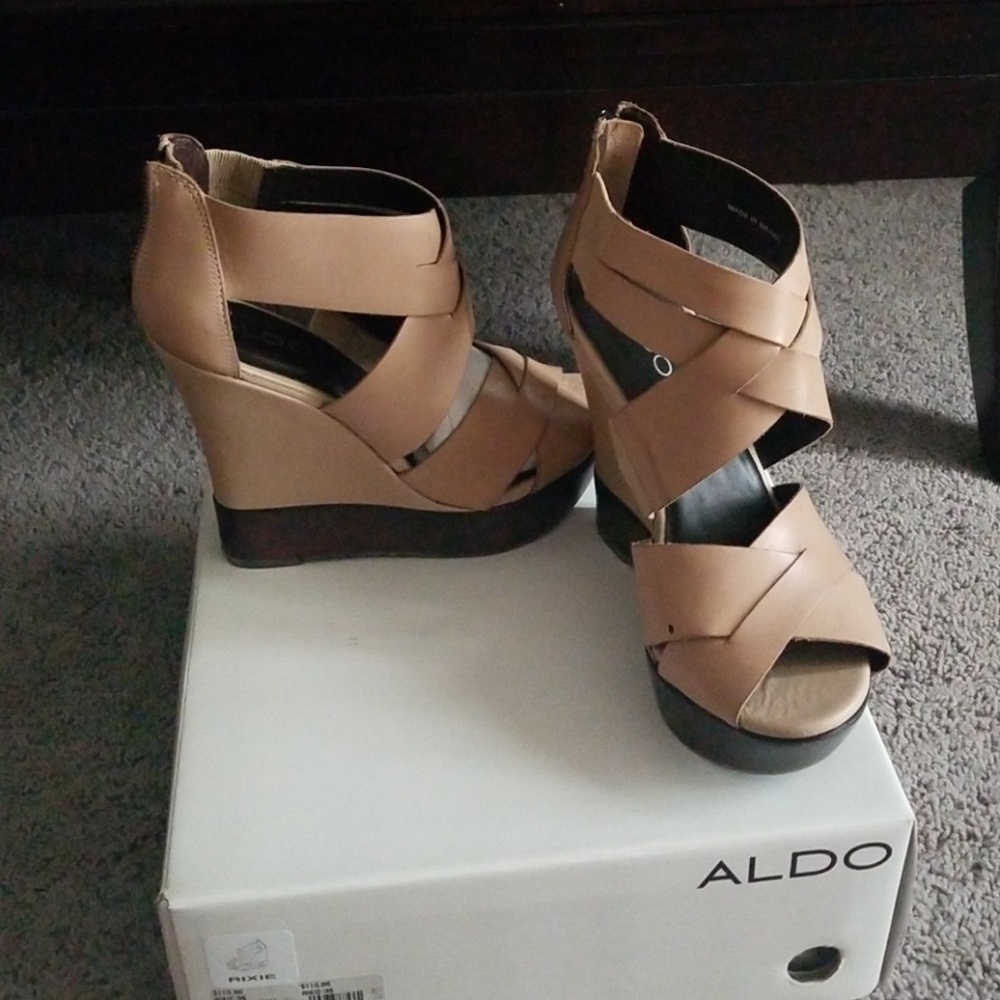 Aldo nude wedge sandals